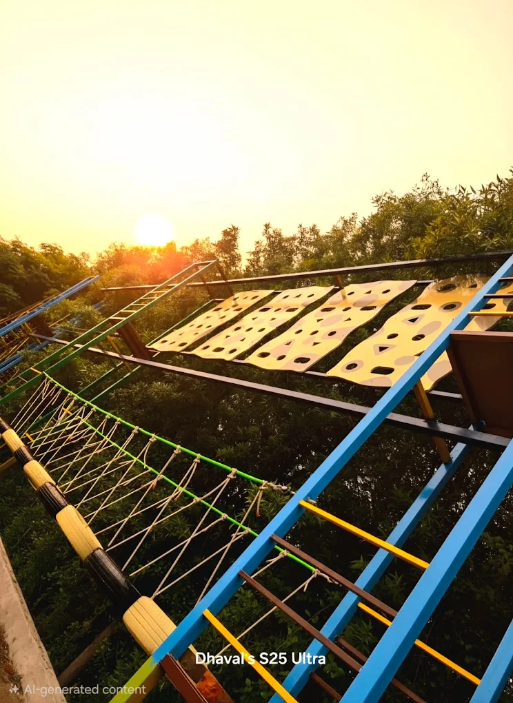 Adventure park at sunset